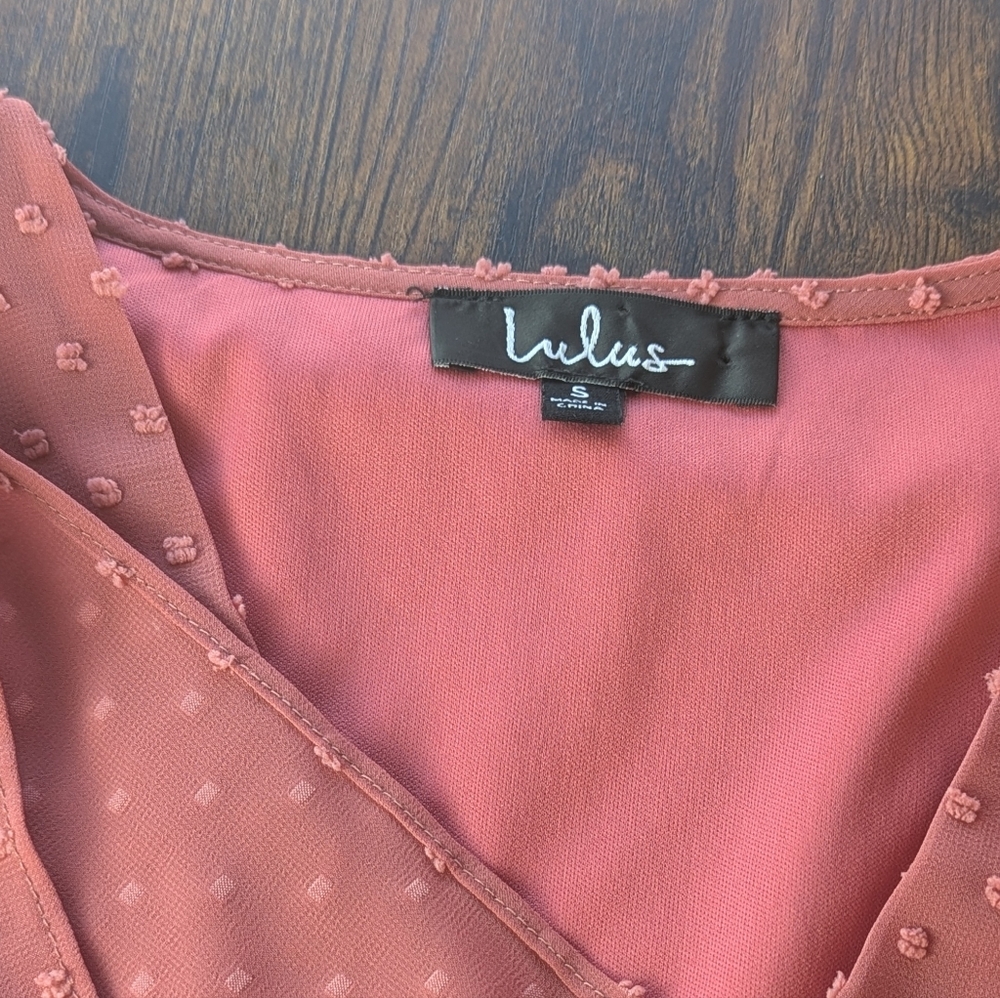 Lulu's Mauve Ruffle Wrap Midi Dress - Picture 5 of 8